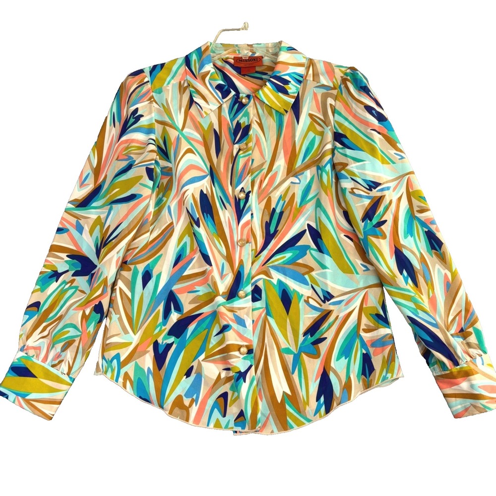 Missoni for Target Women's XS Abstract Multicolor Button Up Shirt Long Sleeve